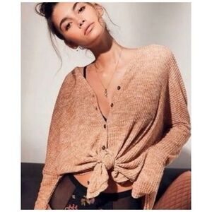 Urban Outfitters Orange Button Thermal Top